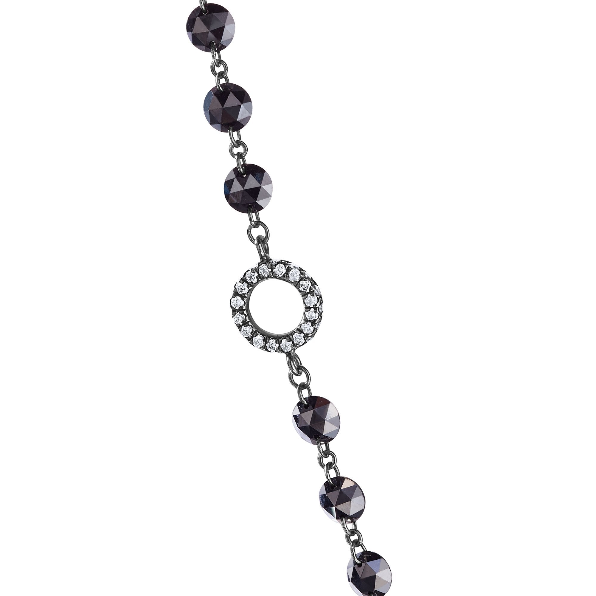 Image of black diamond chain with pave diamond jump ring